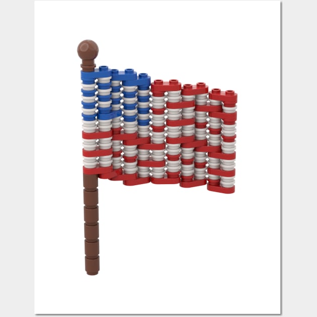 Brick American Flag Wall Art by UTBrickGuy